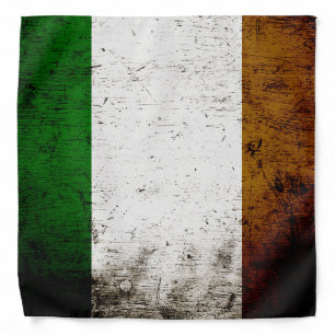Black Grunge Ireland Flag Bandana