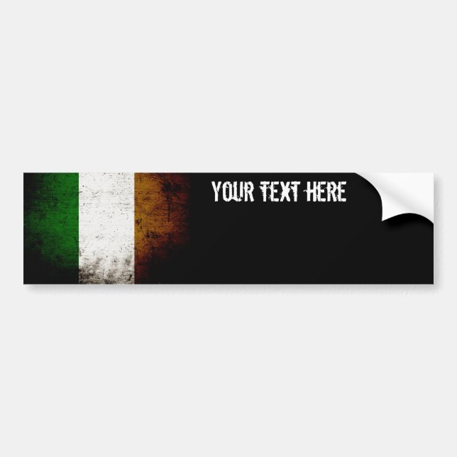 Black Grunge Ireland Flag Bumper Sticker (Front)