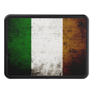 Black Grunge Ireland Flag Tow Hitch Cover
