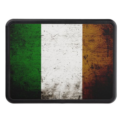 Black Grunge Ireland Flag Tow Hitch Cover