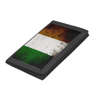 Black Grunge Ireland Flag Trifold Wallet