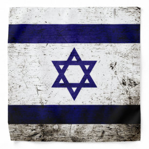 Black Grunge Israel Flag Bandana