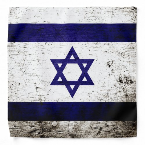 Black Grunge Israel Flag Bandana