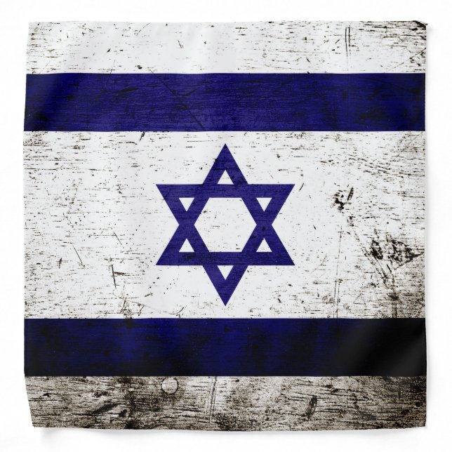 Black Grunge Israel Flag Bandana (Front)