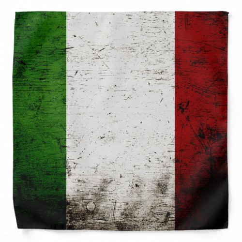 Black Grunge Italy Flag Bandana