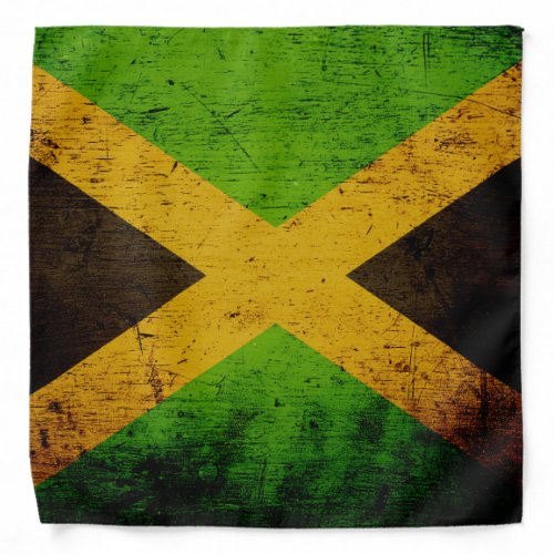 Black Grunge Jamaica Flag Bandana