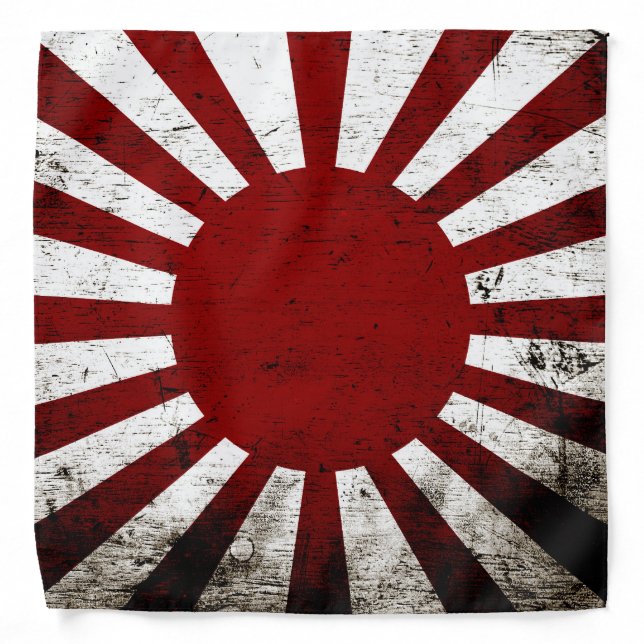 Black Grunge Japan Rising Sun Flag Bandana (Front)