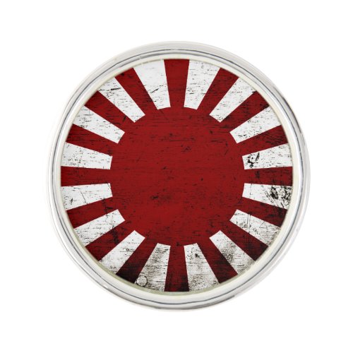 Black Grunge Japan Rising Sun Flag Lapel Pin