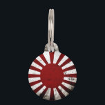 Black Grunge Japan Rising Sun Flag Pet ID Tag<br><div class="desc">Feel free to modify the design according to your own preferences. You may change the design location, orientation, background colors and size. Also, you may add your own text, or slogan set its font, location and size, all in order to create the ultimate personal gift for you and your loved...</div>