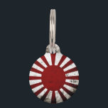 Black Grunge Japan Rising Sun Flag Pet ID Tag<br><div class="desc">Feel free to modify the design according to your own preferences. You may change the design location, orientation, background colors and size. Also, you may add your own text, or slogan set its font, location and size, all in order to create the ultimate personal gift for you and your loved...</div>