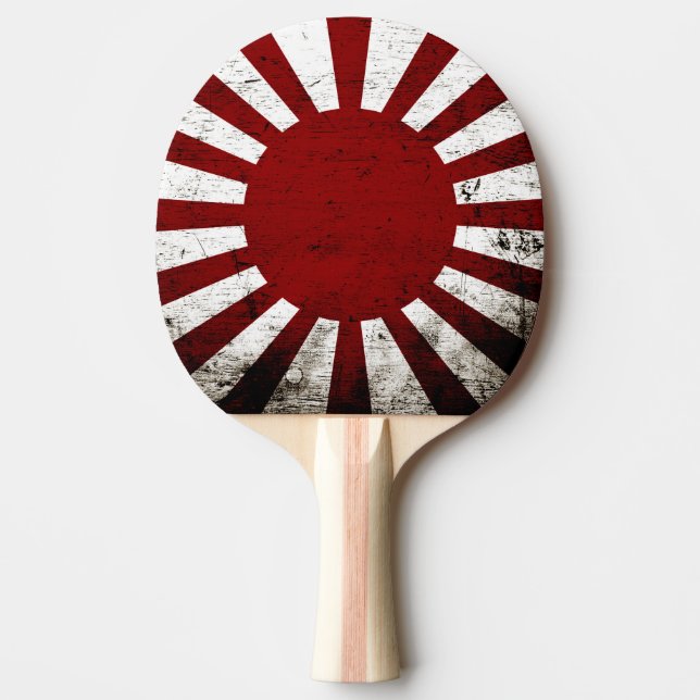 Black Grunge Japan Rising Sun Flag Ping-Pong Paddle (Front)