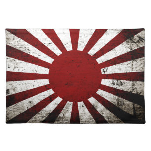 Black Grunge Japan Rising Sun Flag Placemat