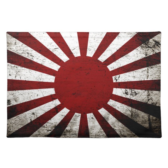 Black Grunge Japan Rising Sun Flag Placemat (Front)