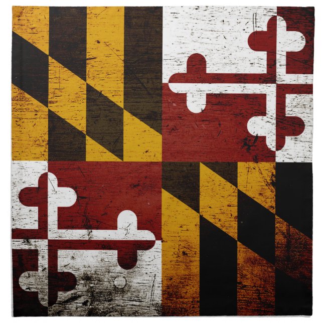 Black Grunge Maryland State Flag Napkin (Front)