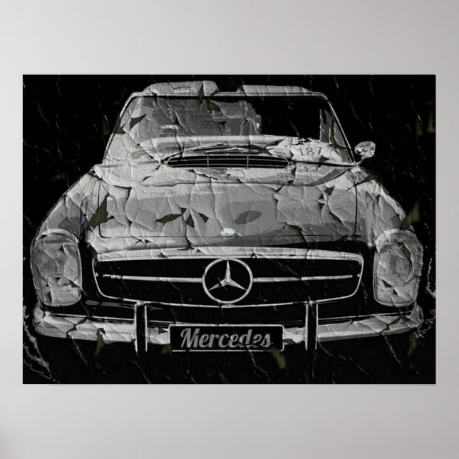 Black Grunge Mercedes poster by N.P. (Front)