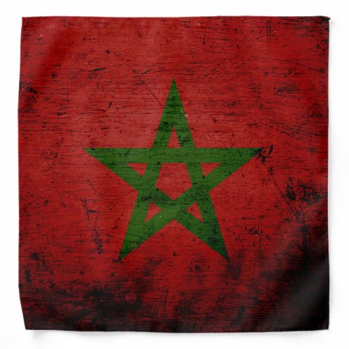 Black Grunge Morocco Flag Bandana