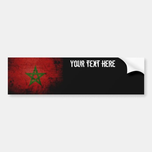 Black Grunge Morocco Flag Bumper Sticker