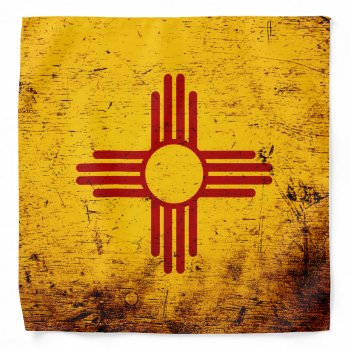 Black Grunge New Mexico State Flag Bandana by electrosky at Zazzle