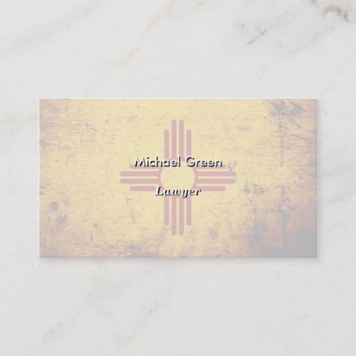 Black Grunge New Mexico State Flag Business Card