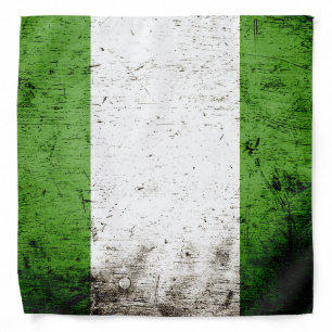 Black Grunge Nigeria Flag Bandana