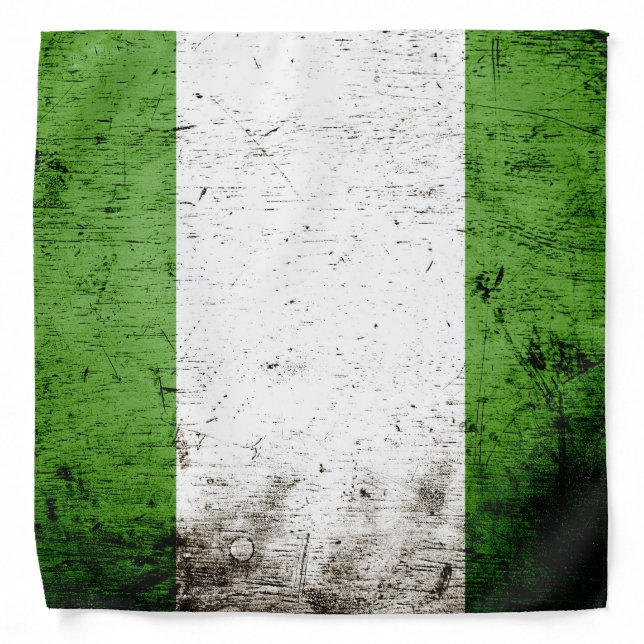 Black Grunge Nigeria Flag Bandana (Front)