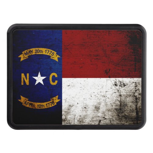 Black Grunge North Carolina  State Flag Tow Hitch Cover