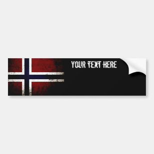 Black Grunge Norway Flag Bumper Sticker
