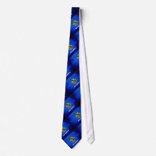 Black Grunge Oklahoma State Flag Neck Tie