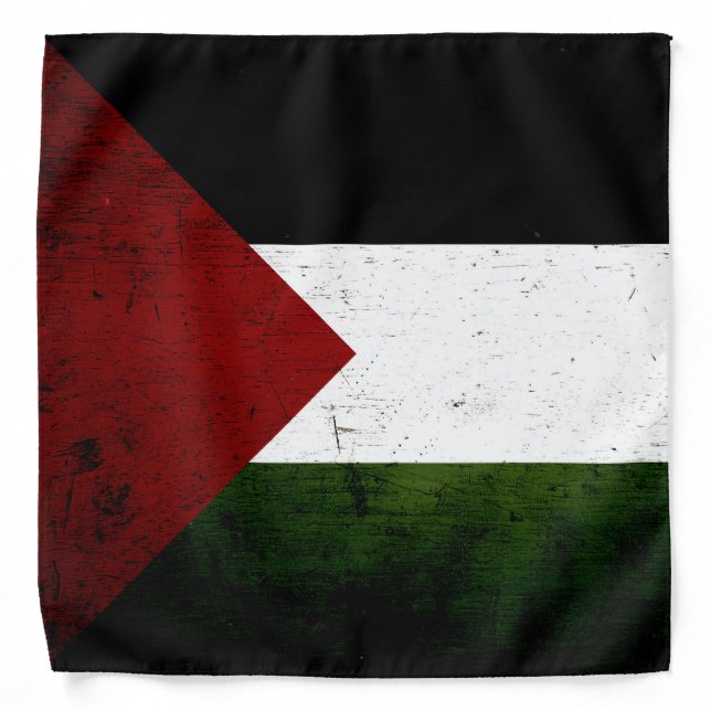 Black Grunge Palestine Flag Bandana (Front)
