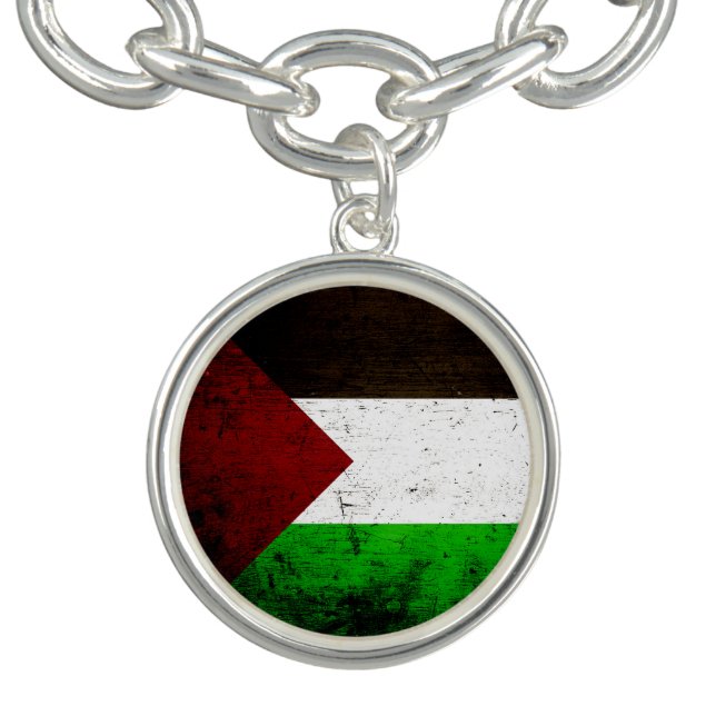Black Grunge Palestine Flag Bracelet (Design)