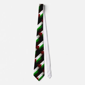 Black Grunge Palestine Flag Tie by electrosky at Zazzle