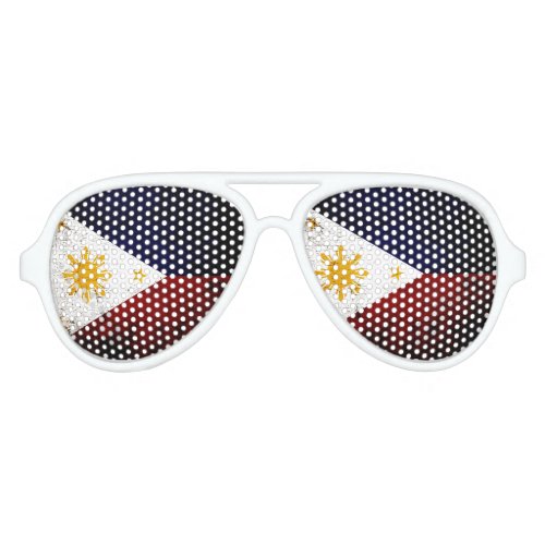 Black Grunge Philippines Flag Aviator Sunglasses