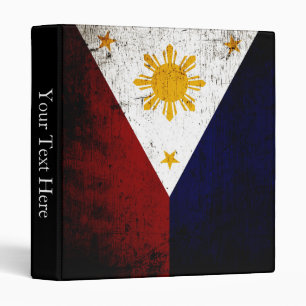 Black Grunge Philippines Flag Binder
