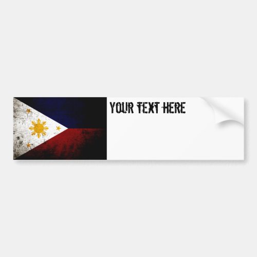Black Grunge Philippines Flag Bumper Sticker