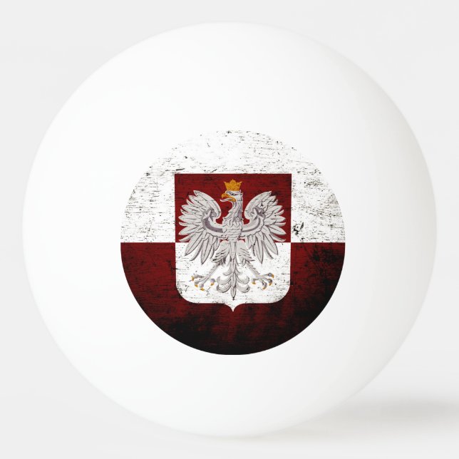Black Grunge Poland Flag Ping-Pong Ball (Front)