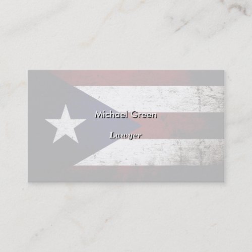 Black Grunge Puerto Rico Flag Business Card