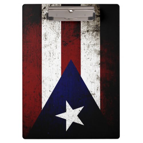 Black Grunge Puerto Rico Flag Clipboard