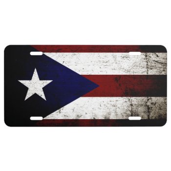 Black Grunge Puerto Rico Flag License Plate by electrosky at Zazzle