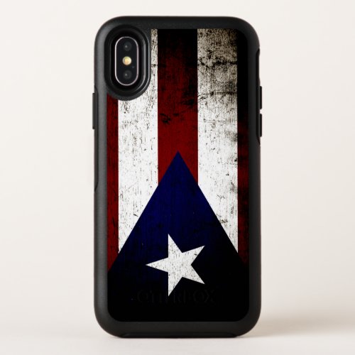 Black Grunge Puerto Rico Flag OtterBox Symmetry iPhone X Case