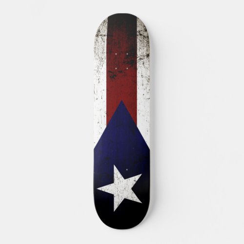 Black Grunge Puerto Rico Flag Skateboard Deck