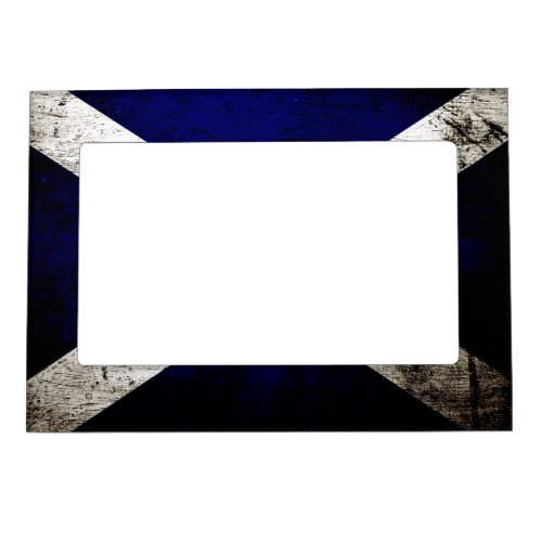 Black Grunge Scotland Flag Magnetic Photo Frame