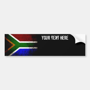 Black Grunge South Africa Flag Bumper Sticker