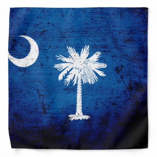 Black Grunge South Carolina State Flag Bandana