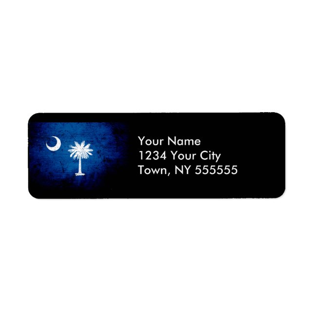 Black Grunge South Carolina State Flag Label (Front)