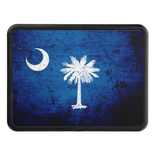 Black Grunge South Carolina State Flag Trailer Hitch Cover