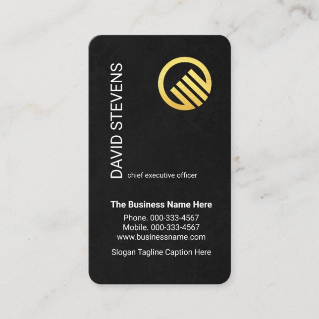 Black Grunge Stylish Your Name Layout Business Card (Front)