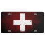 Black Grunge Switzerland Flag License Plate