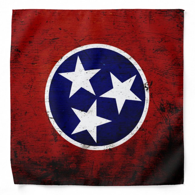 Black Grunge Tennessee State Flag Bandana (Front)