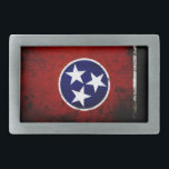 Black Grunge Tennessee State Flag Belt Buckle<br><div class="desc">Black Grunge Tennessee State Flag. Feel free to modify the design according to your own preferences. You may change the design location, orientation, background colors and size. Also, you may add your own text, or slogan set its font, location and size, all in order to create the ultimate personal gift...</div>