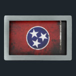 Black Grunge Tennessee State Flag Belt Buckle<br><div class="desc">Black Grunge Tennessee State Flag. Feel free to modify the design according to your own preferences. You may change the design location, orientation, background colors and size. Also, you may add your own text, or slogan set its font, location and size, all in order to create the ultimate personal gift...</div>